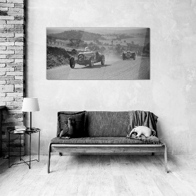 Racing thrills from the 1950s. Glass Wall Art