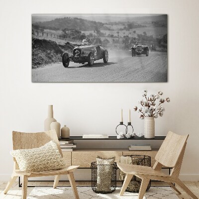 Racing thrills from the 1950s. Glass Wall Art