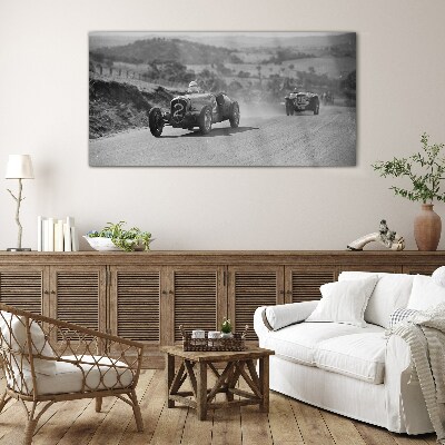 Racing thrills from the 1950s. Glass Wall Art