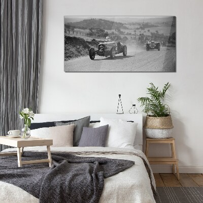 Racing thrills from the 1950s. Glass Wall Art