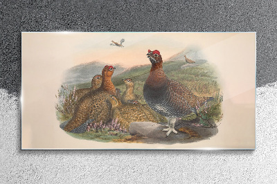 A family of birds in their natural habitat Glass Wall Art
