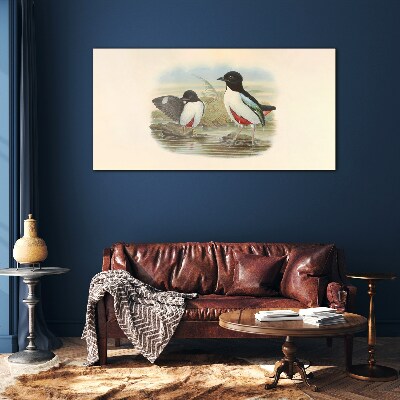Birds over the water Glass Wall Art