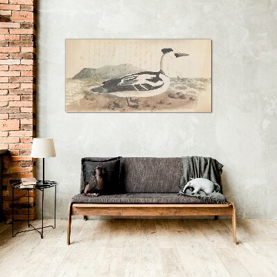 Bird drawing Glass Wall Art