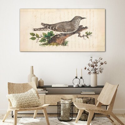Cuckoo on a branch Glass Wall Art