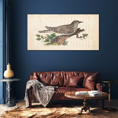 Cuckoo on a branch Glass Wall Art