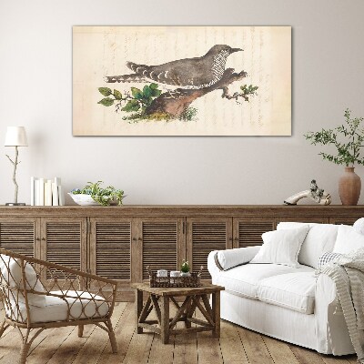 Bird drawing Glass Wall Art