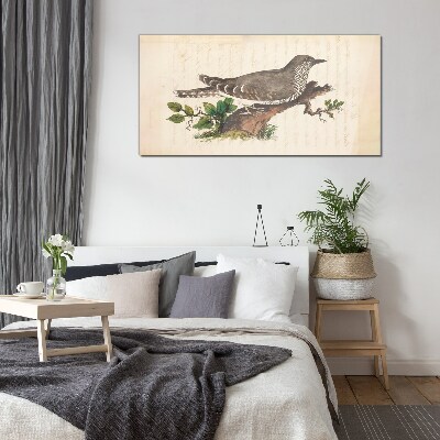 Bird drawing Glass Wall Art