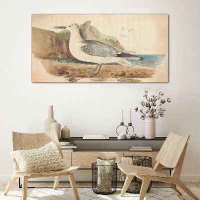 Bird drawing Glass Wall Art