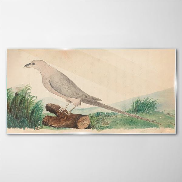 A bird in the background of nature Glass Wall Art