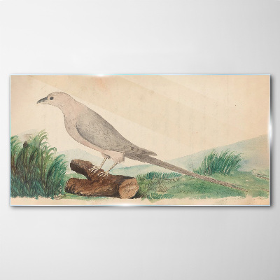 A bird in the background of nature Glass Wall Art