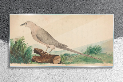 A bird in the background of nature Glass Wall Art