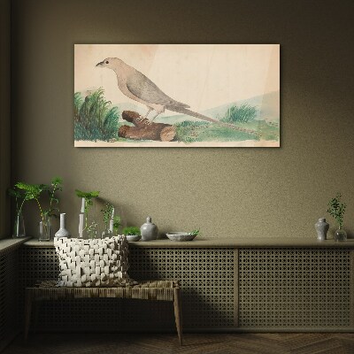 A bird in the background of nature Glass Wall Art