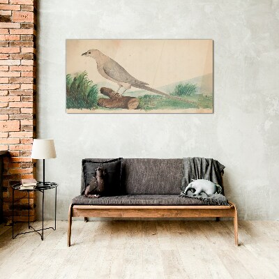 A bird in the background of nature Glass Wall Art