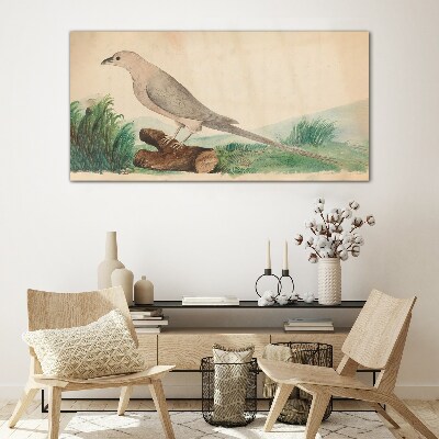 A bird in the background of nature Glass Wall Art