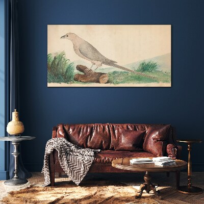 A bird in the background of nature Glass Wall Art