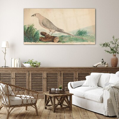 A bird in the background of nature Glass Wall Art