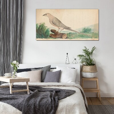 A bird in the background of nature Glass Wall Art