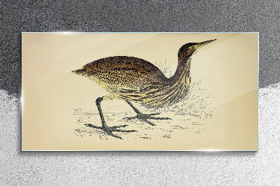 Bird pattern on nature background Glass Wall Art
