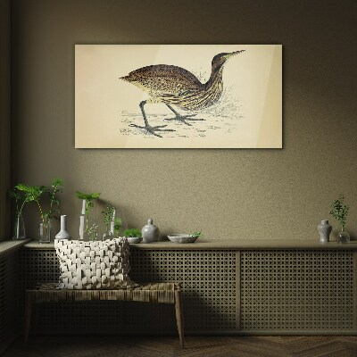 Bird pattern on nature background Glass Wall Art