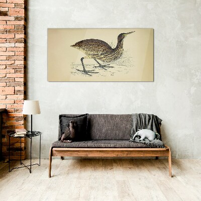 Bird drawing Glass Wall Art