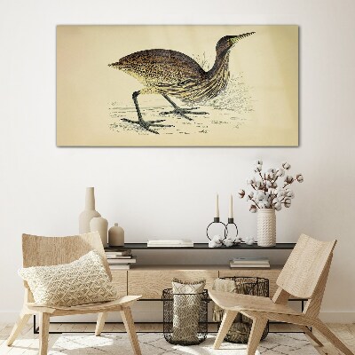 Bird drawing Glass Wall Art