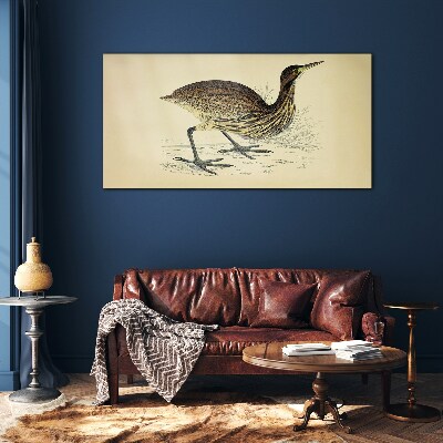 Bird drawing Glass Wall Art