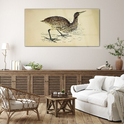 Bird pattern on nature background Glass Wall Art