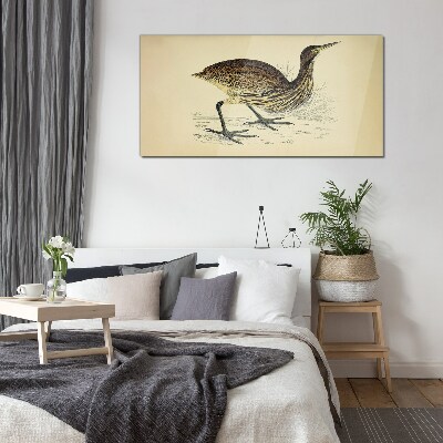 Bird pattern on nature background Glass Wall Art
