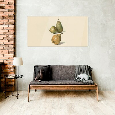 Modern fruit pear Glass Print