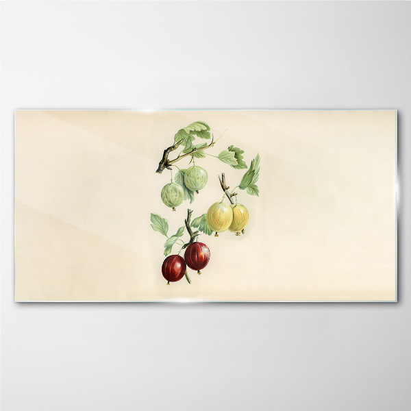Fruits on a pastel background Glass Print
