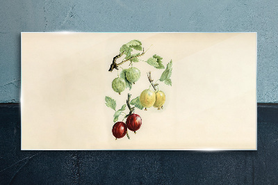 Fruits on a pastel background Glass Print