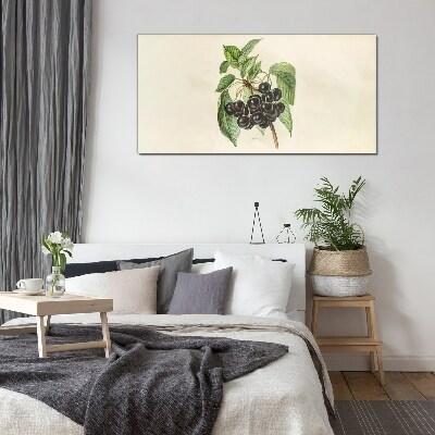 Black fruit on the branch Glass Print