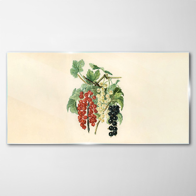 Fruit branch leaves Glass Print