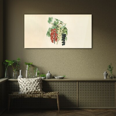 Fruit branch leaves Glass Print