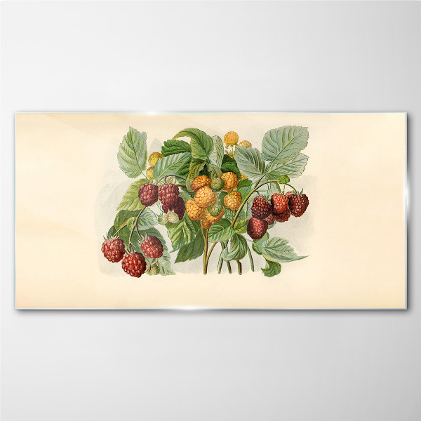 Fruity bouquet of raspberries and blackberries Glass Print
