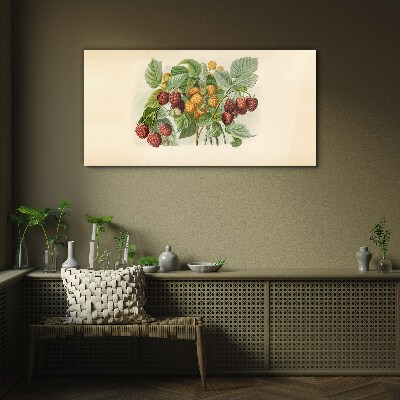 Fruity bouquet of raspberries and blackberries Glass Print