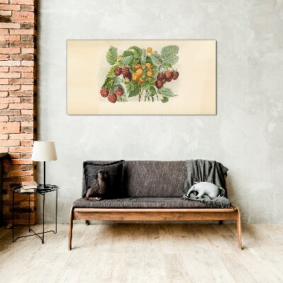 Fruity bouquet of raspberries and blackberries Glass Print