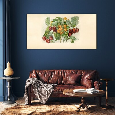 Fruity bouquet of raspberries and blackberries Glass Print