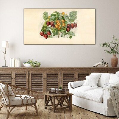 Fruity bouquet of raspberries and blackberries Glass Print