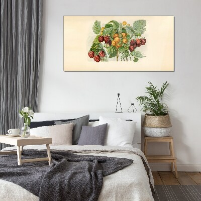 Fruity bouquet of raspberries and blackberries Glass Print