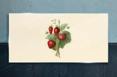Strawberry bouquet on a light background Glass Print
