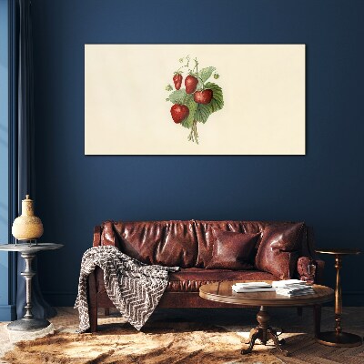 Strawberry bouquet on a light background Glass Print