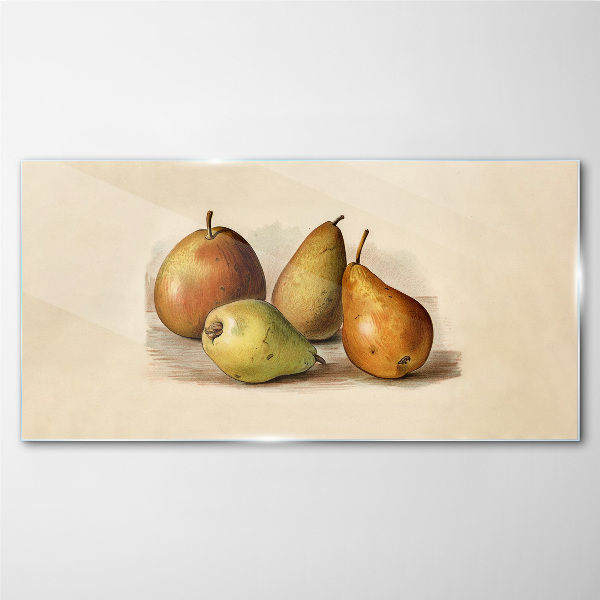 Fruits in harmonious shades Glass Print