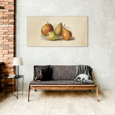 Fruits in harmonious shades Glass Print