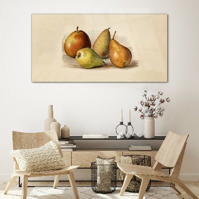 Fruits in harmonious shades Glass Print