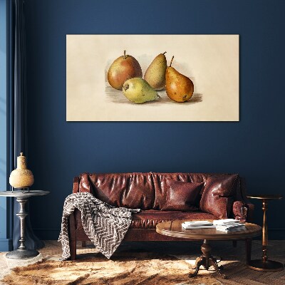 Fruits in harmonious shades Glass Print
