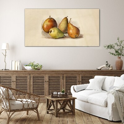 Fruits in harmonious shades Glass Print