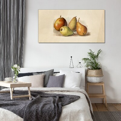 Fruits in harmonious shades Glass Print
