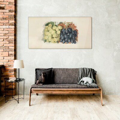 Grapes in harmony of colors Glass Print
