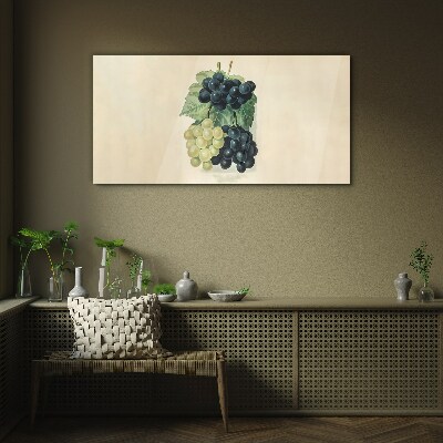 Fruit grapes leaves Glass Print